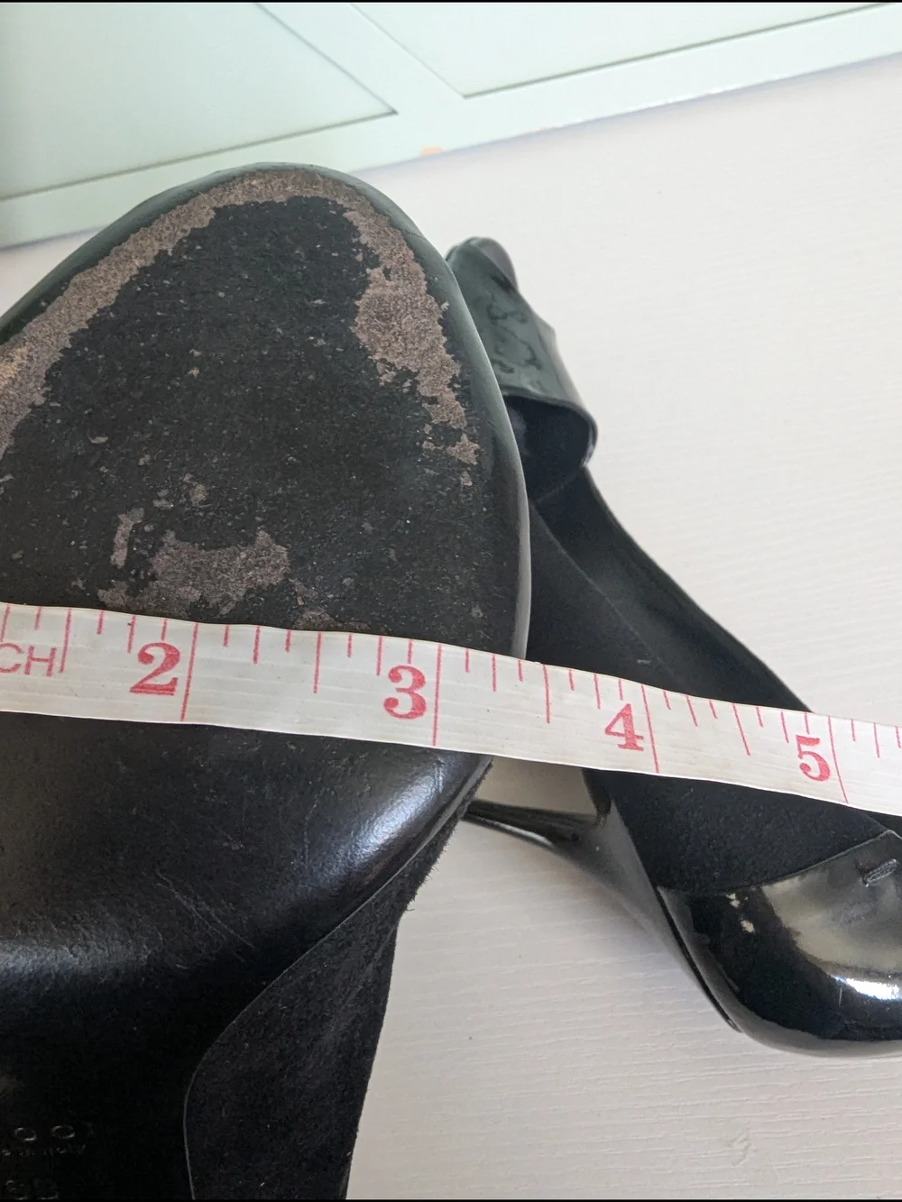 Gucci Black Patent & Suede Peep-Toe Stiletto Pumps